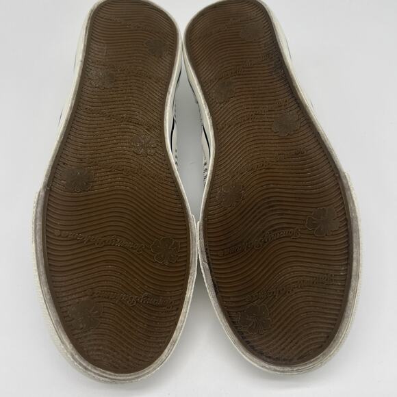 Tommy Bahama Women’s 6 Canvas Shoes Sneaker White Navy Striped Boat Slip On - Picture 6 of 7